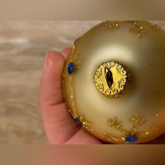 Gold mercury glass easter egg Christmas tree ornament holiday decor 3.75” - Picture 3 of 6